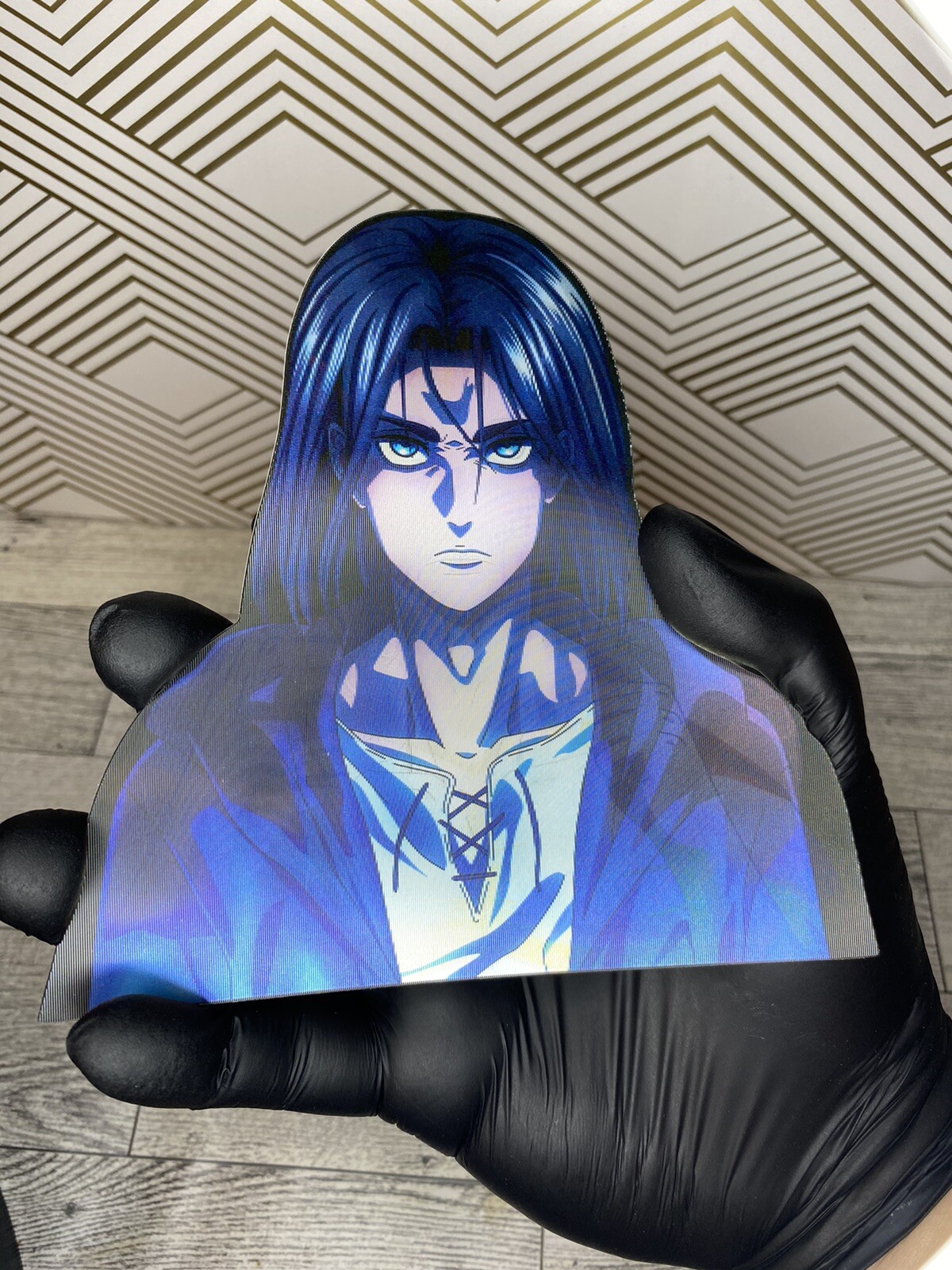Attack on Titan Eren Yeager 3D Lenticular Motion Car Sticker Decal Peeker