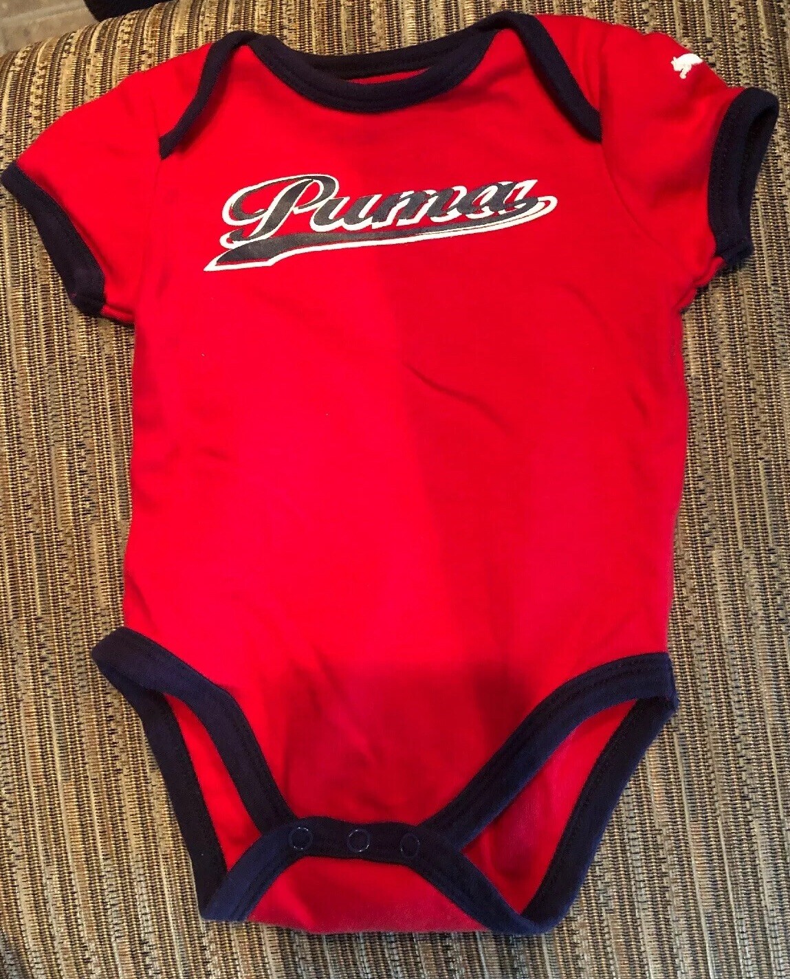 Puma One Piece Red With Dark Blue Trim 3-6 Months