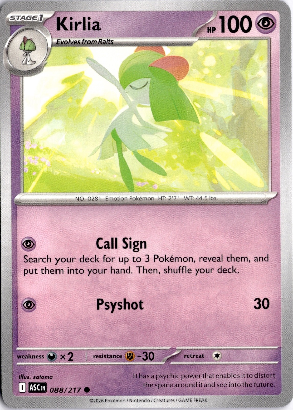 Kirlia 088/217 ME: Ascended Heroes Pokémon Card TCG