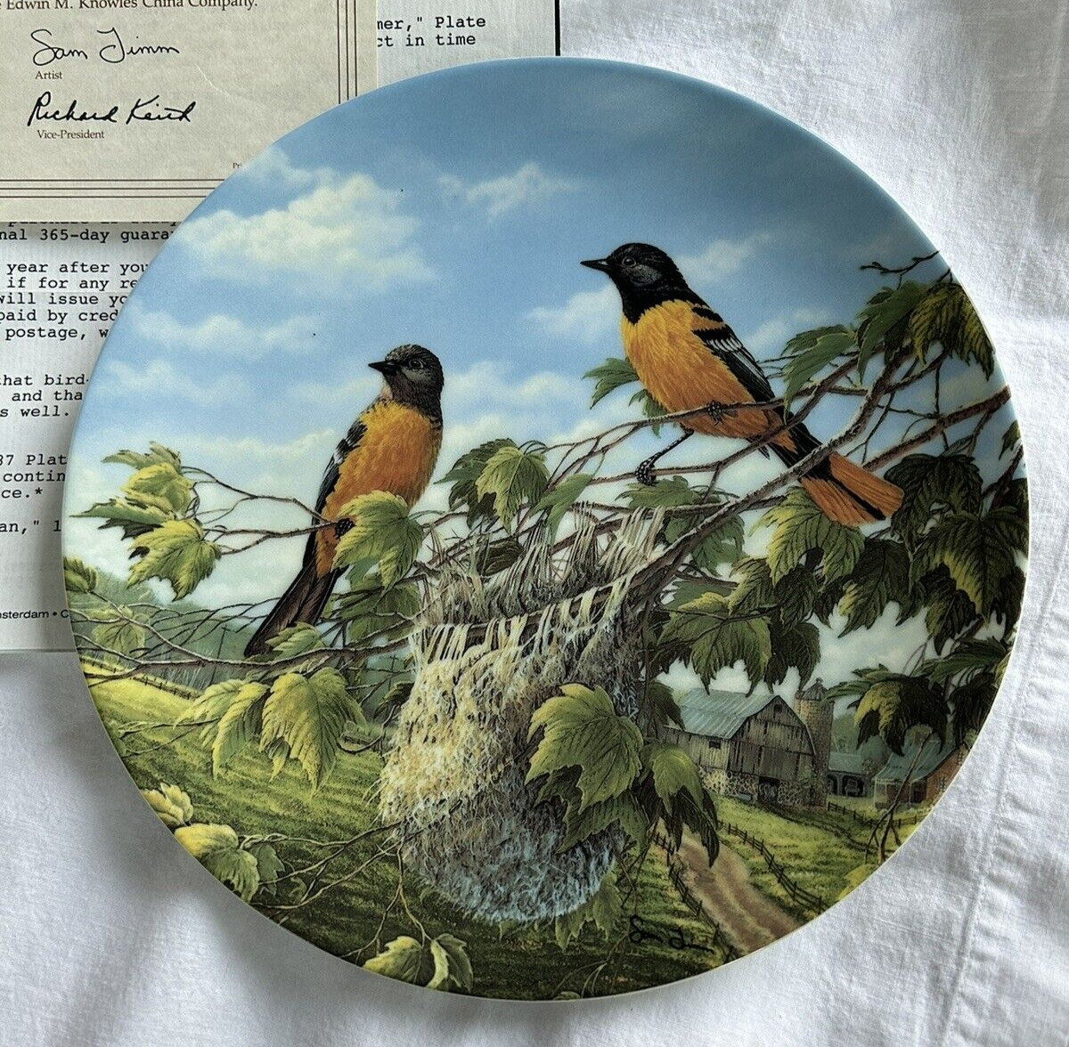 Knowles China 1991 Birds of the Seasons Plate Series 4th Ed. Baltimore Orioles