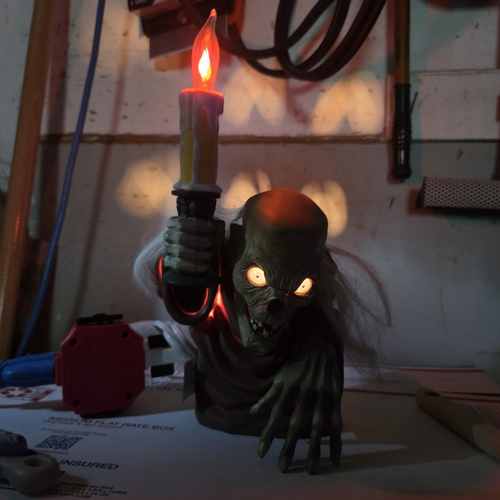 Vintage 1996 Tales From the Crypt Keeper Light Up Candelabra Trendmaster