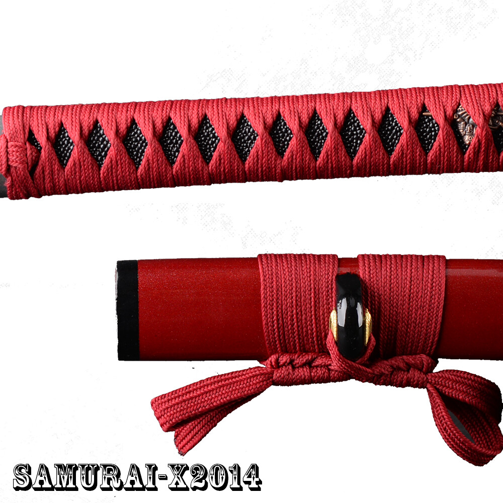 Dark Red Synthetic Silk Ito Sageo Wraping Cord for Japanese Samurai Sword Katana