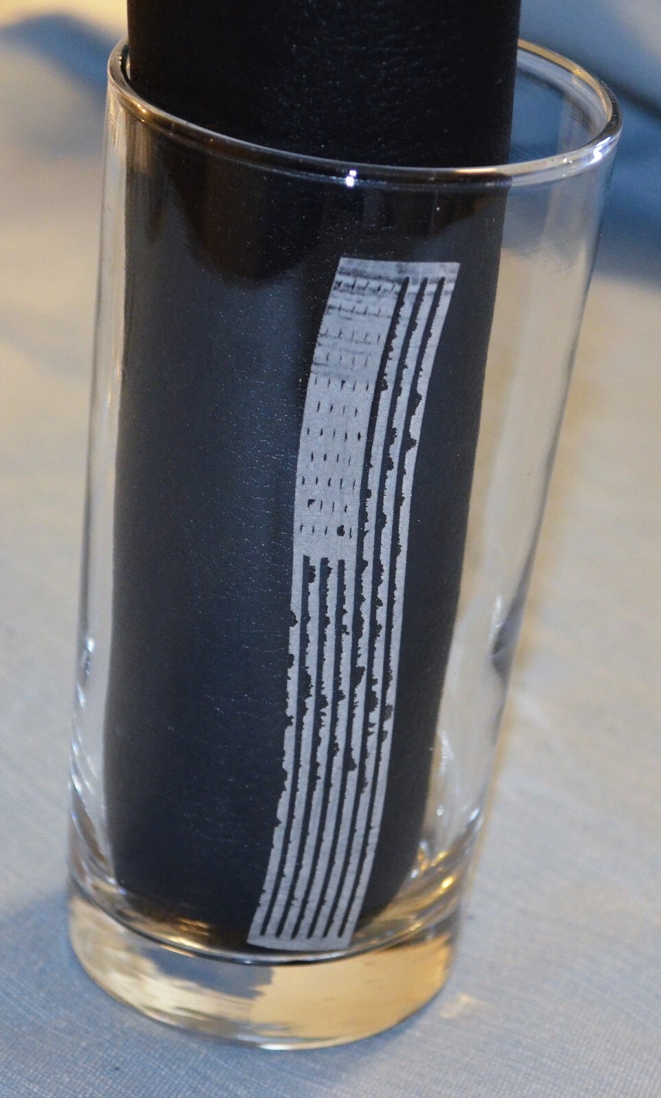 Drinking Glass Heavy Base Engraved 12.5 oz American Flag Set of Four Handmade