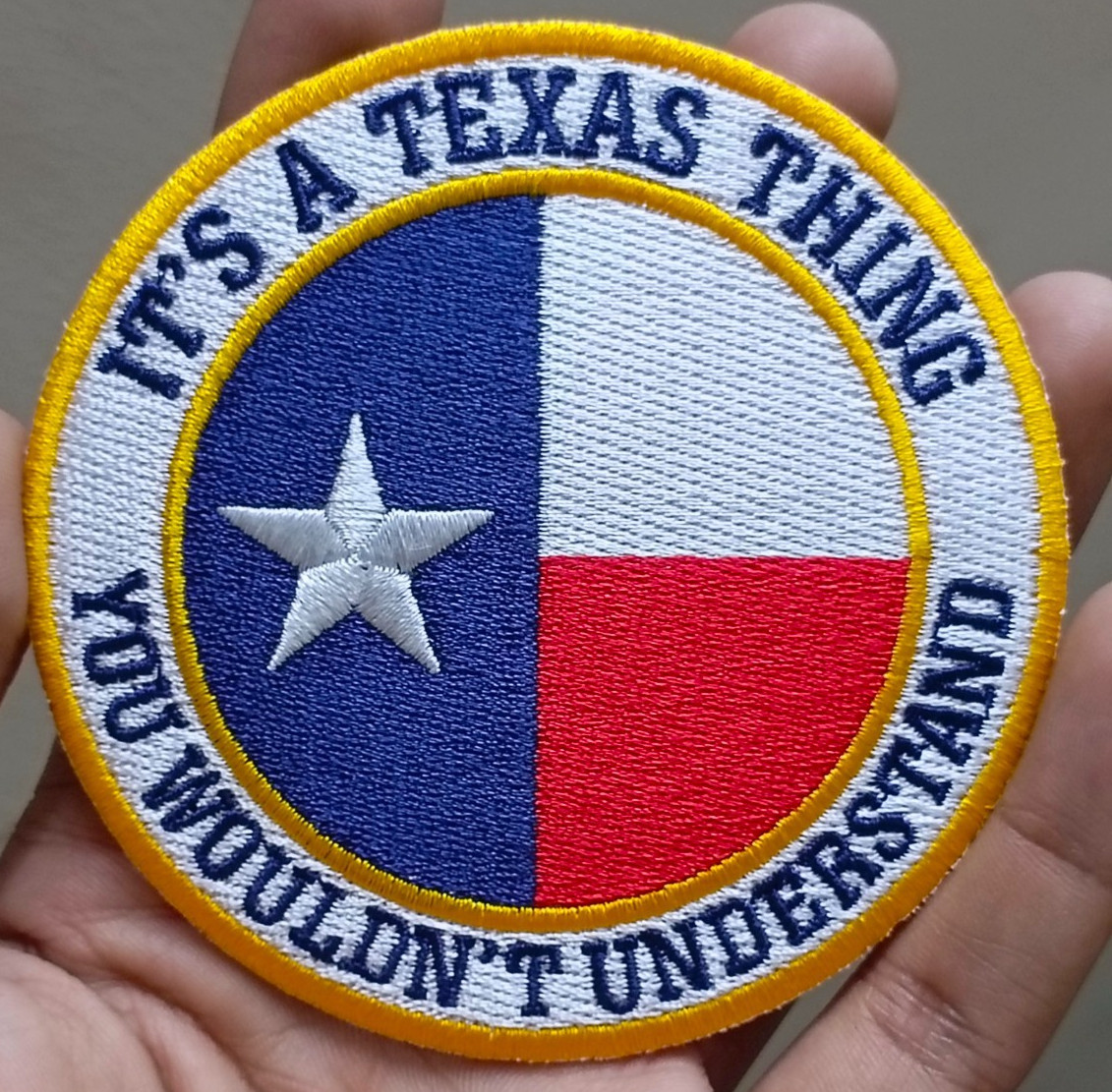 Texas State Flag with Quote Iron On Patch – Sew Patch – Embroidered Patch