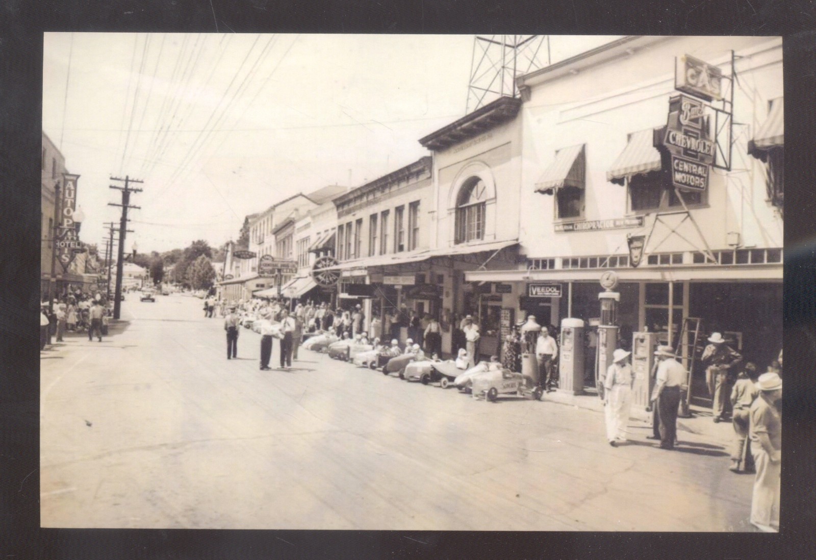 REAL PHOTO SONORA CALIFORNIA DOWNTOWN STREET SCENE STORES POSTCARD COPY