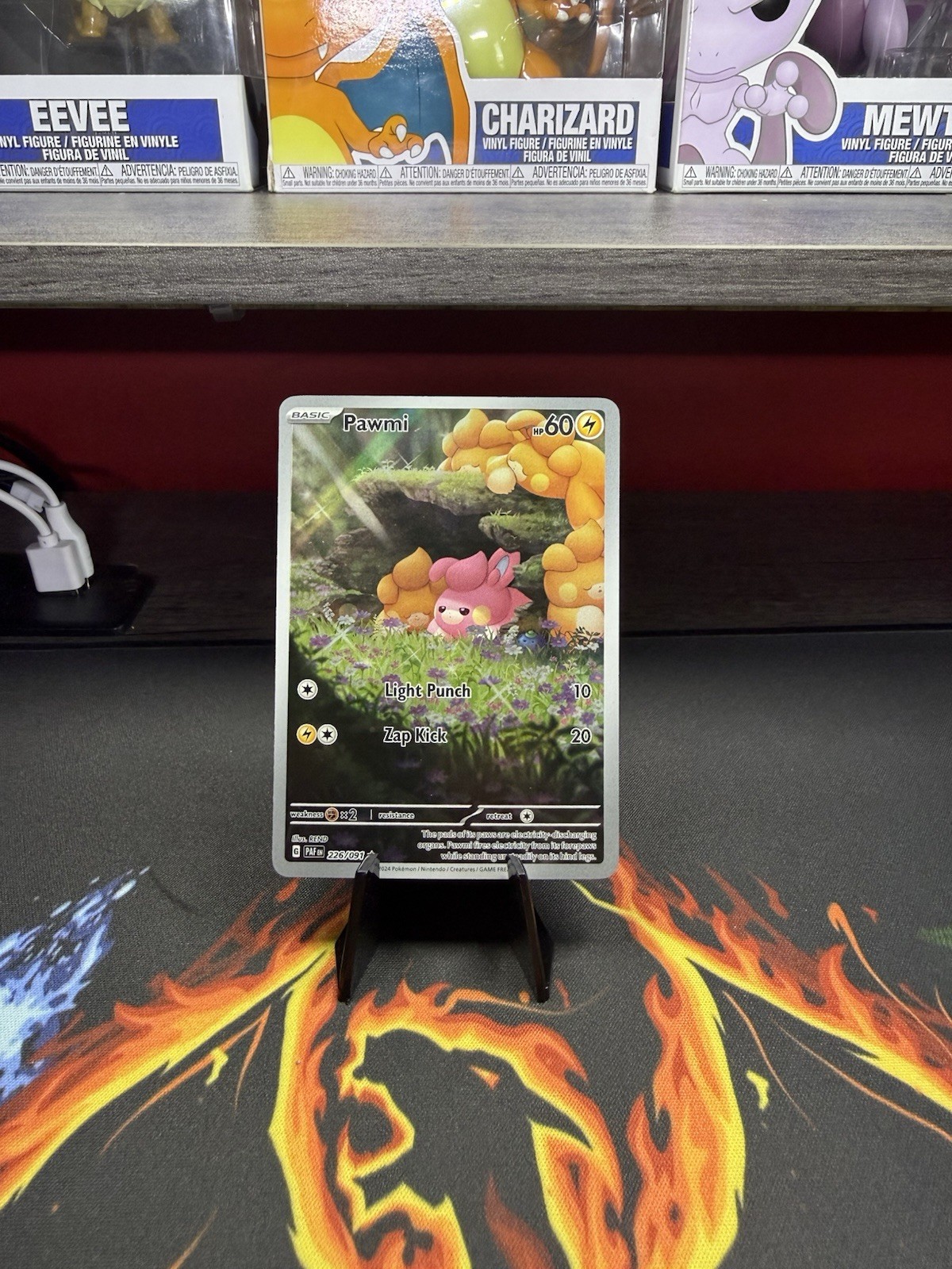 Pokémon Pawmi TCG Scarlet & Violet Paldean Fates Holo Illustration Card 226/091