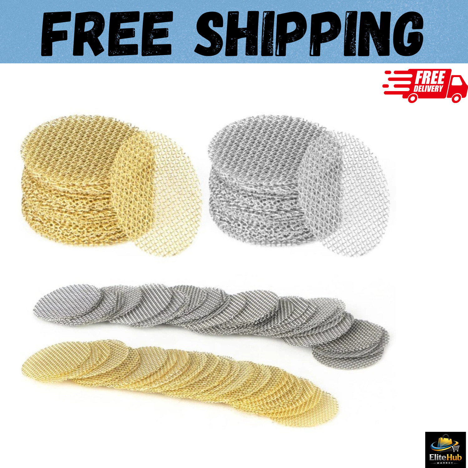 100 Stainless Steel Pipe Screens 1/2 Inch Metal Filters for Smoking Pipes