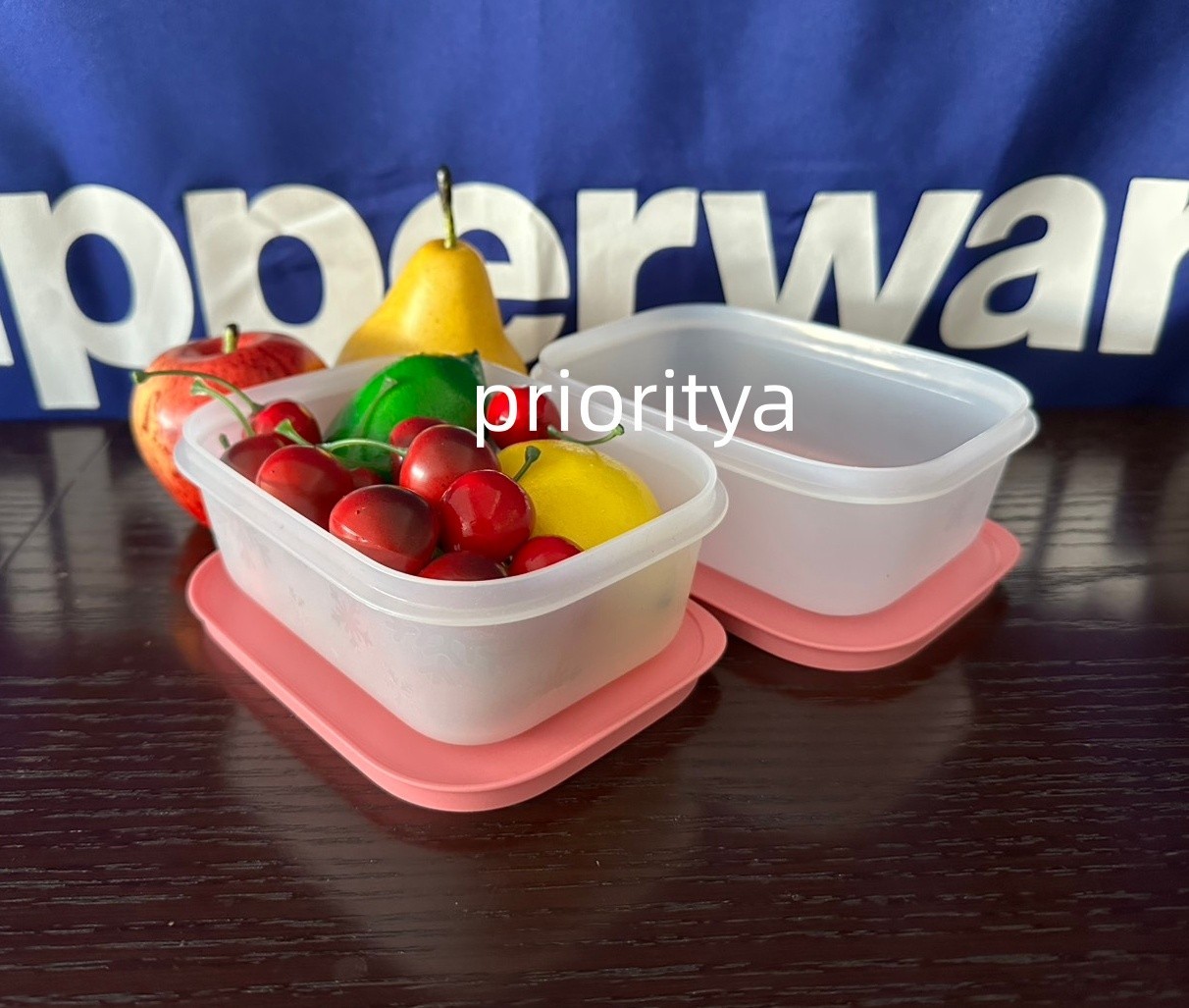 Tupperware Freezer Mates PLUS Snowflake Small Container 450ml Set of 2 Pink New