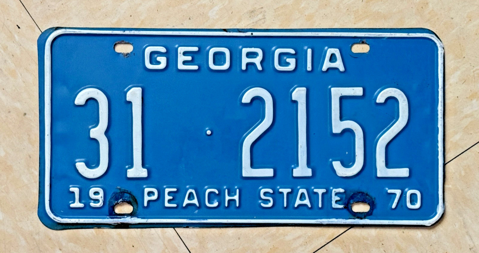 1970 GEORGIA license plate — PLAINS / SUMTER CO — ORIGINAL SUPER vintage car tag