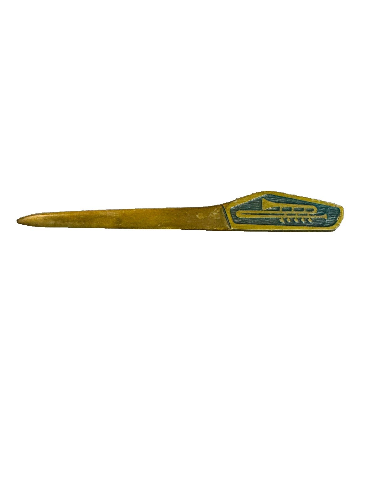 Vintage Brass Letter Opener w/ Trombone 7.50” (Made In Israel) KL 877 K RARE