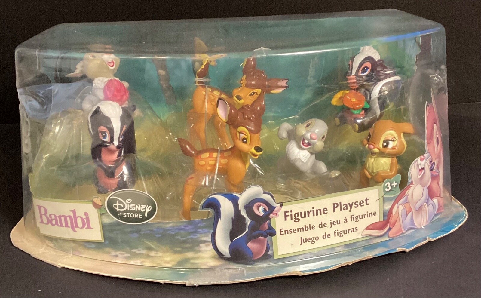 Disney Store Bambi 7 Piece Figurine Playset with Original Packaging Skunks +