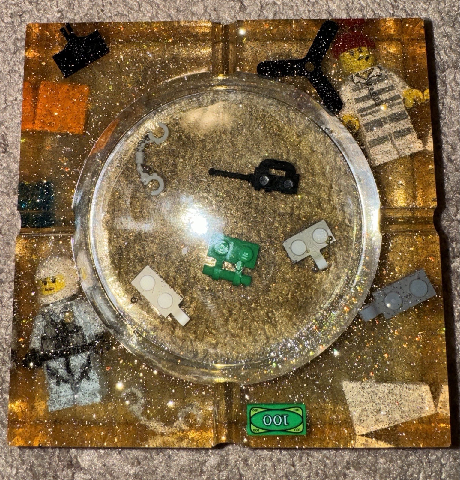 NEW Handmade Lego Tanks Ashtray Resin Glitter Epoxy Marijuana Round Square