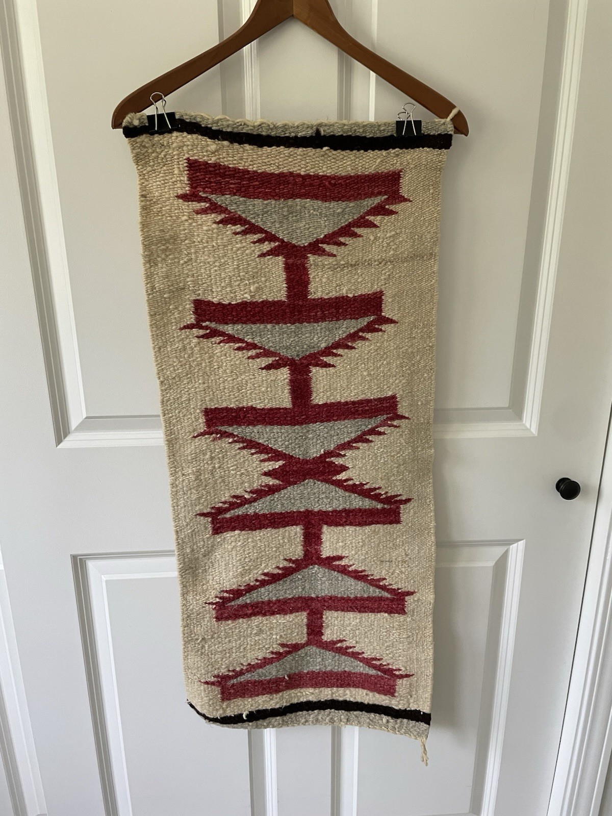 Antique Wool Navajo Indian Saddle Blanket Gallup Throw Rug Tapestry Eye Dazzler