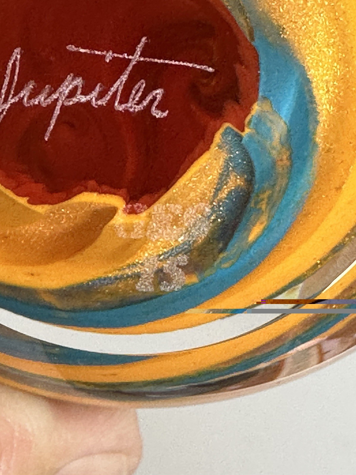 Glass Eye Studio Celestial Series “Jupiter” Art Glass Paperweight w/ Box & Card