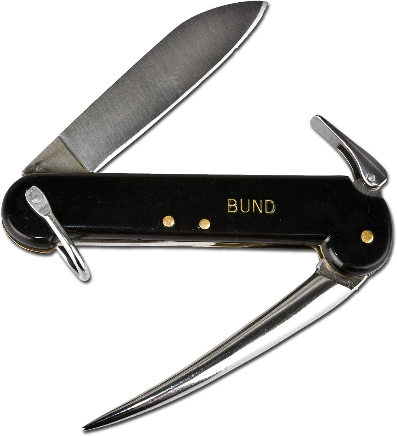 Mil-Tec German Black Sailor Pocket Knife Portable Robust Deck Multi-Tool Steel
