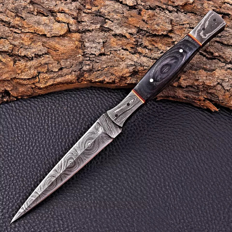 Custom HandMade Hunting Boot Knife Hand Forged Damascus Steel Blade