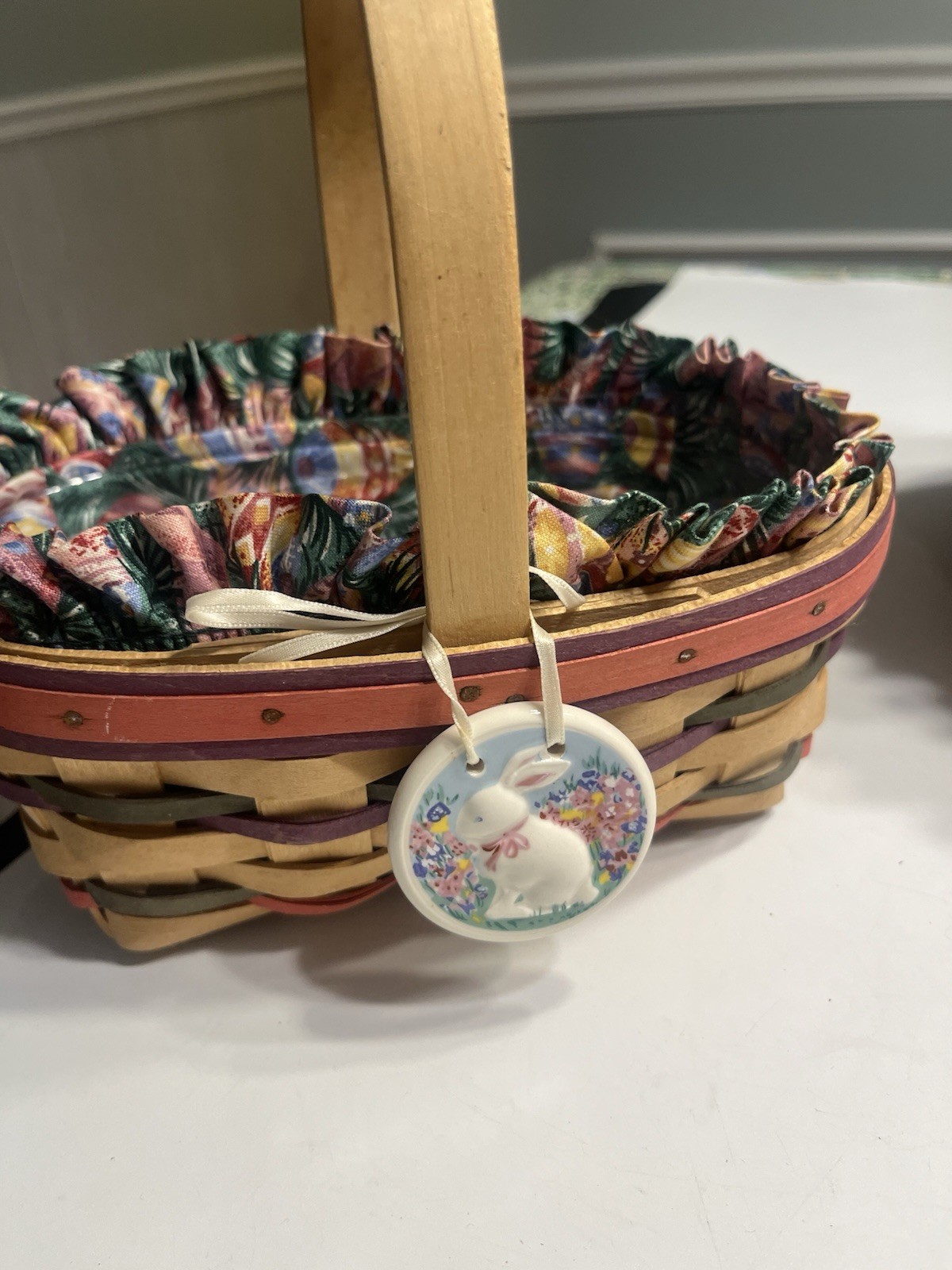 11pc Vtg Longaberger Easter Multi Color Woven Basket Combos 1997, 98 & 99