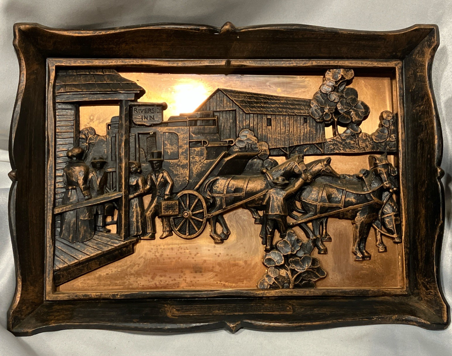 Coppercraft Guild “Maple Sugar Time” &“Travelers Rest” 3D Metal Wall Art-Vintage