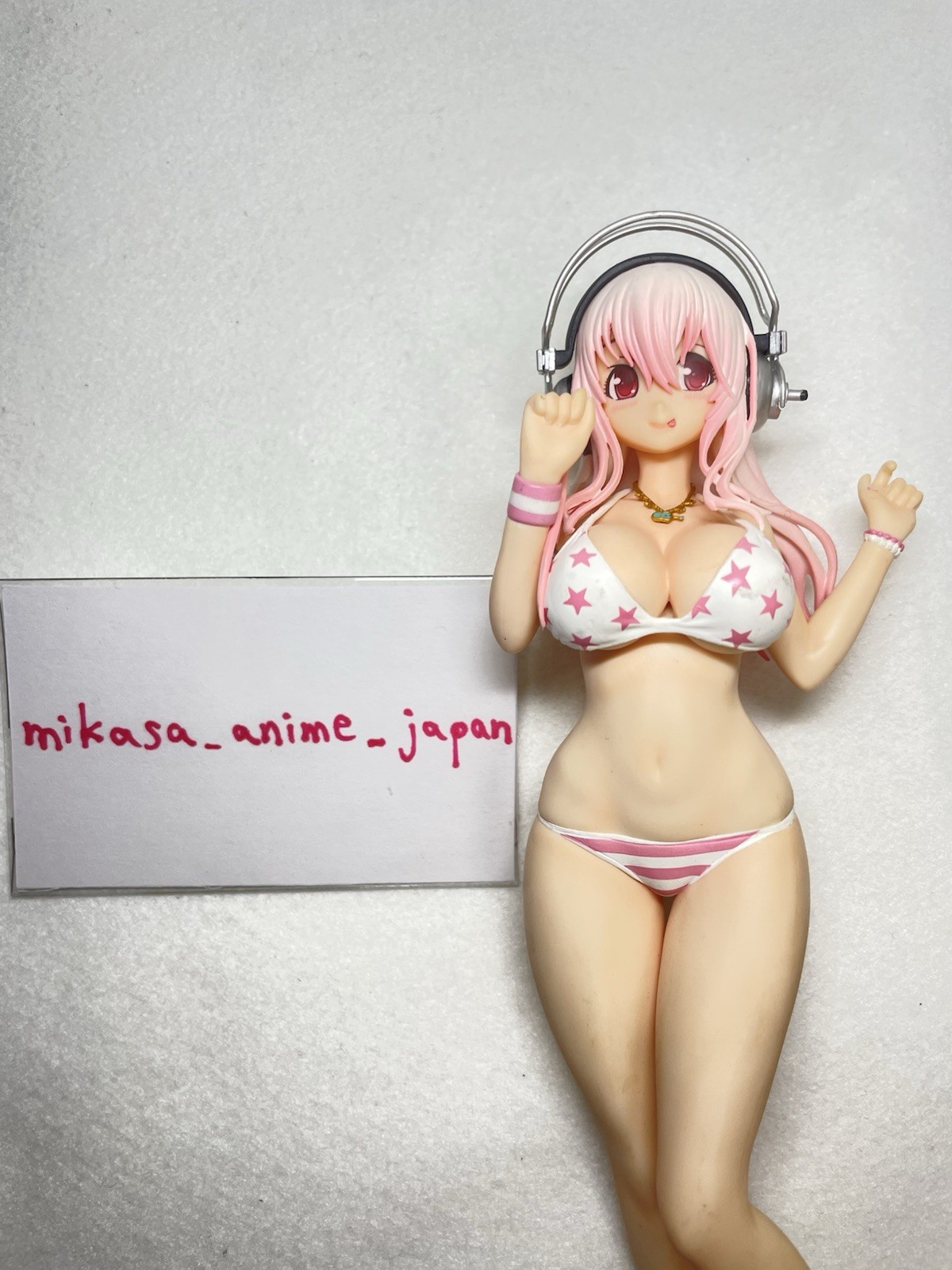 Super Sonico Summer Beach Figure Pink Taito Strawberry Macaron JUNK Anime Japan