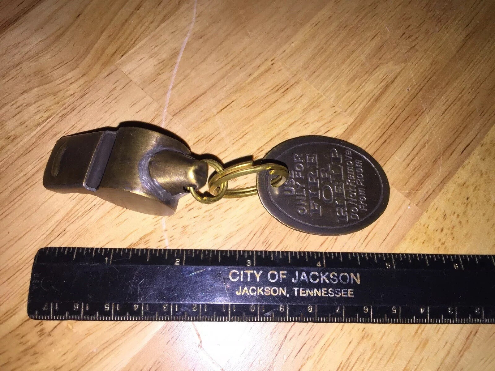 Hotel Fire Chief Whistle Firefighter Fireman Patina Tag Set Motel Lot METAL GIFT