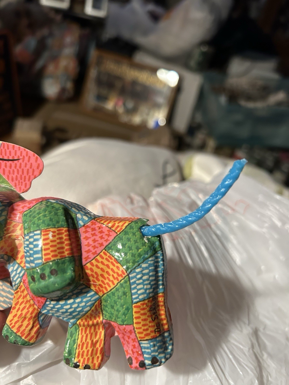 Vtg De Sela Paper Mache Papier Mache Smiling Bull Steer Flowers Made in Mexico