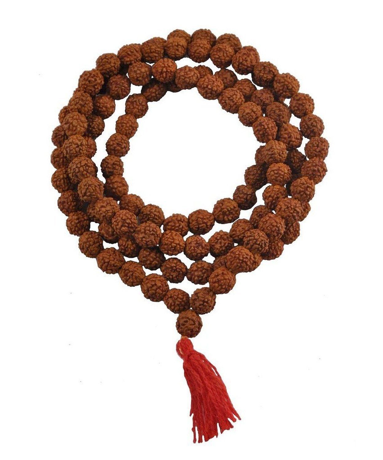 Rudraksha Mala 8mm Beads- 108+1 Beads Japa / Mala 100% Natural RELIGIOUS Rosary