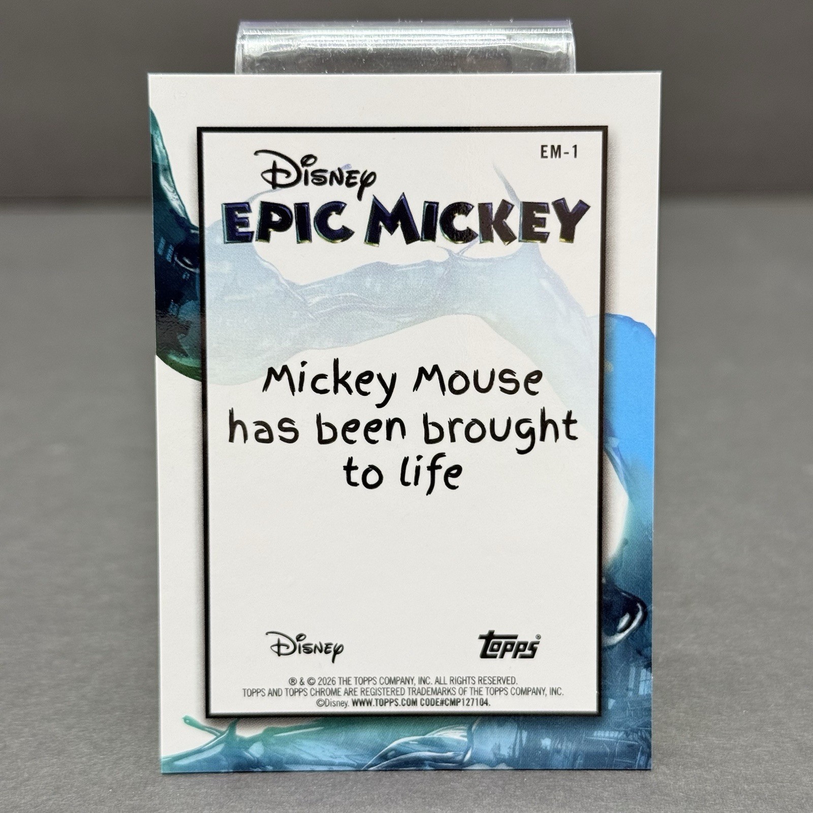 2026 Topps Disney Neon Epic Mickey Mouse #EM-1 Chrome Trading Card