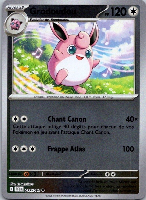 Grodoudou 077/094 Reverse 2025 Pokemon Card