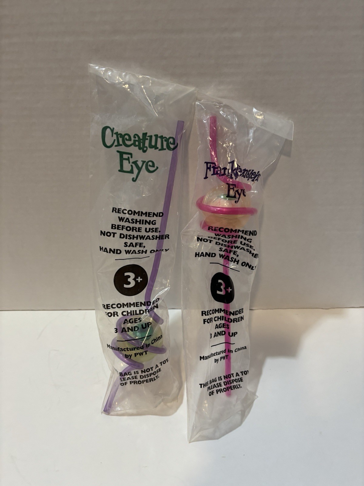 1996 TACO BELL CRAZY STRAWS CREATURE AND FRANKENSTEIN EYES
