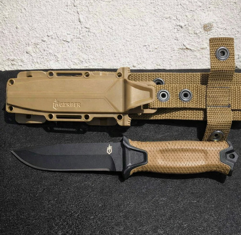 NEW Genuine Gerber StrongArm Coyote Brown Fixed Blade Knife w/ Sheath Survival
