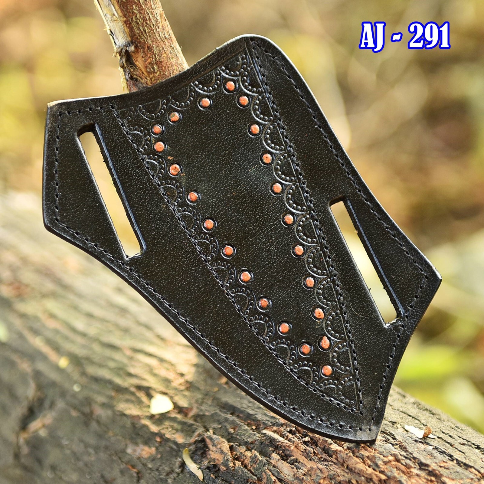 USA EDC Pancake Fix Blade MultiTool carry Black Leather Knife Sheath Belt Sheath