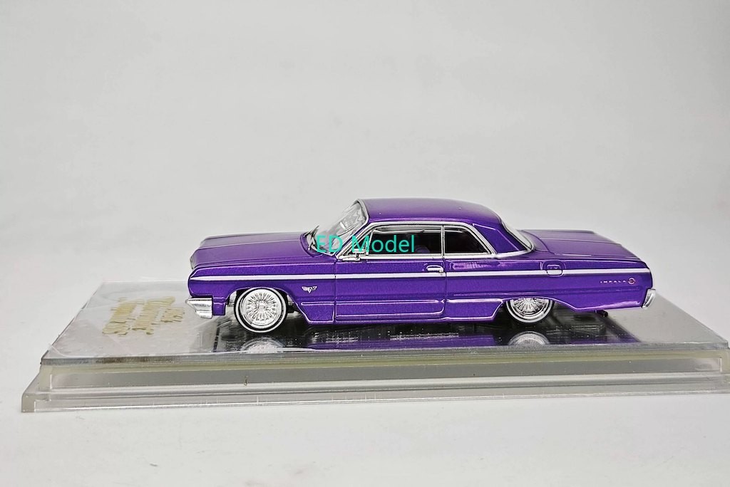 BN 97M 1:64 Purple 1964 Impala SS Lowrider Sports Model Diecast Metal Car