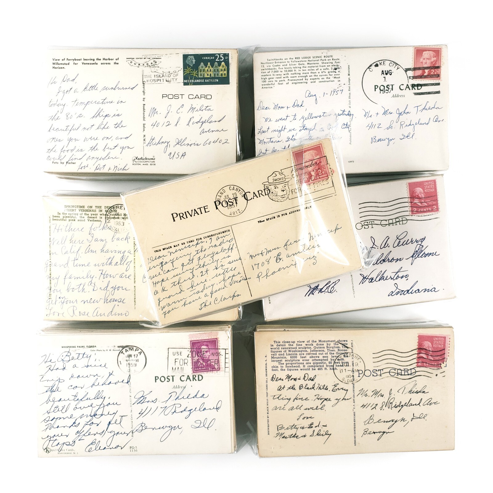 Vintage 100+ Postcard Lot – All Posted – Mixed Variety – Used – Correspondence