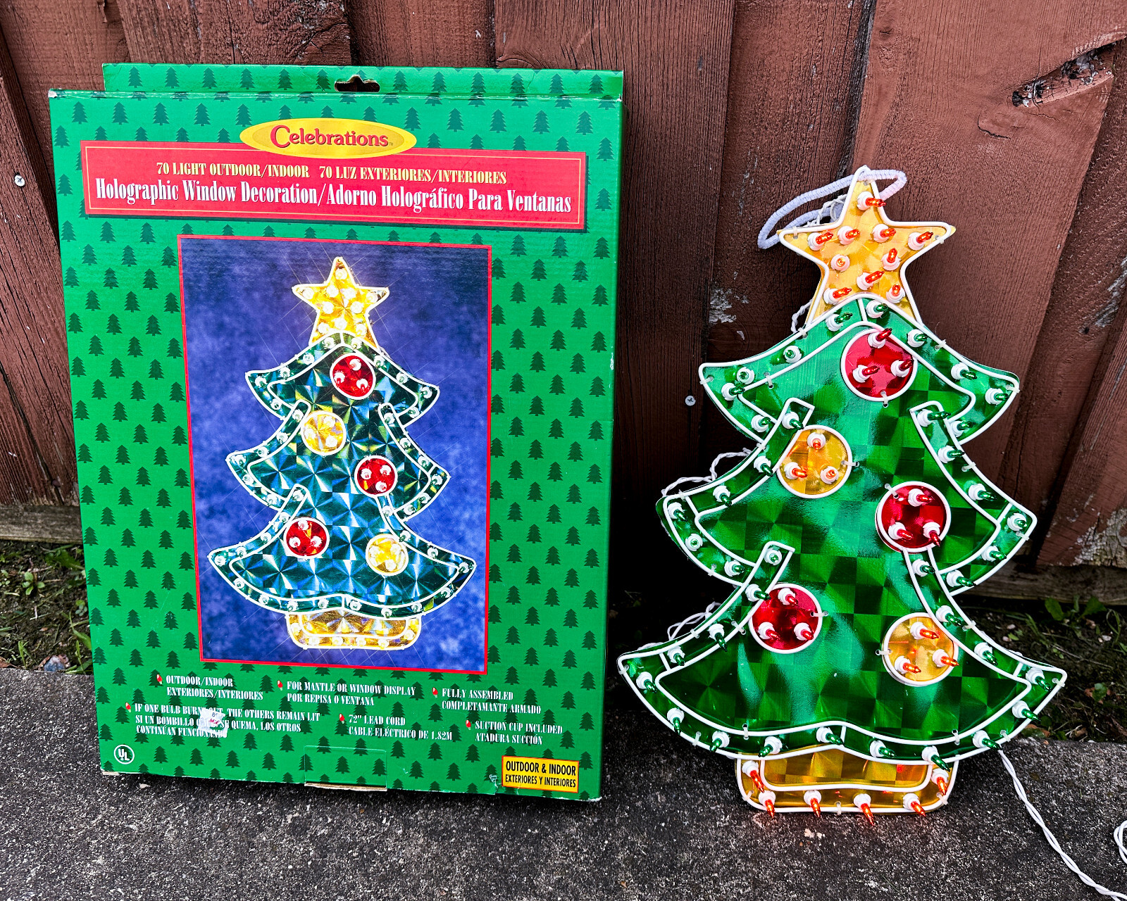 17″ Holographic Illumination Tree Celebrations Shimmering 70 Lights Christmas