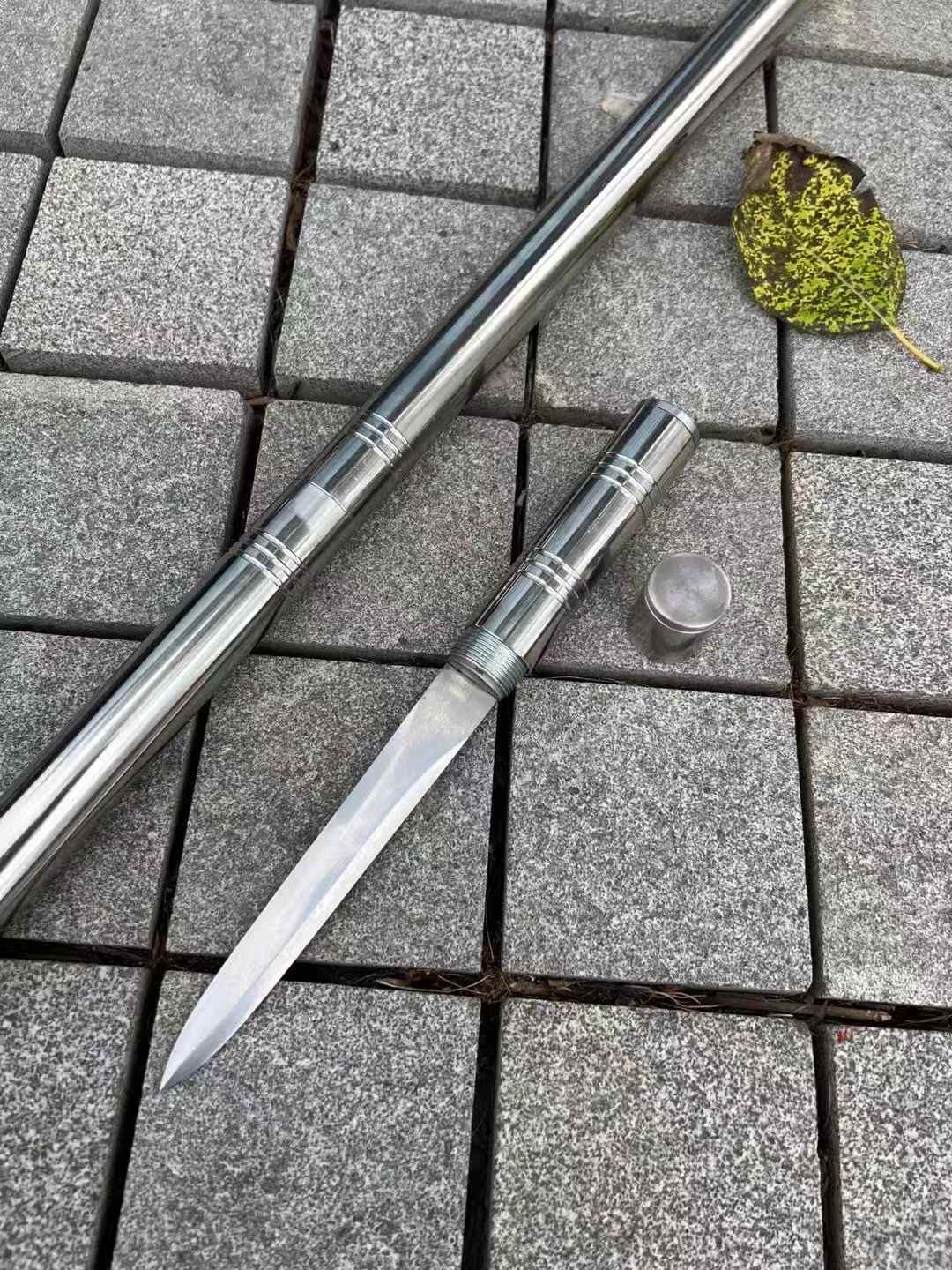 Sharp Reversible Chinese Sword 3 in 1 Golden Stick Tang Dao High Carbon Steel