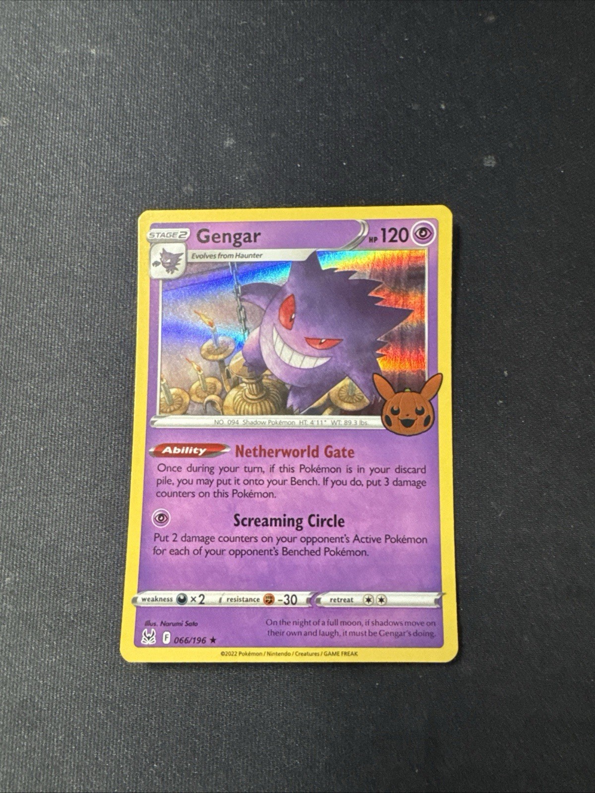 Gengar (2022 Copyright Date) 066/196 Trick or Trade Booster Bundle 2023 Holo