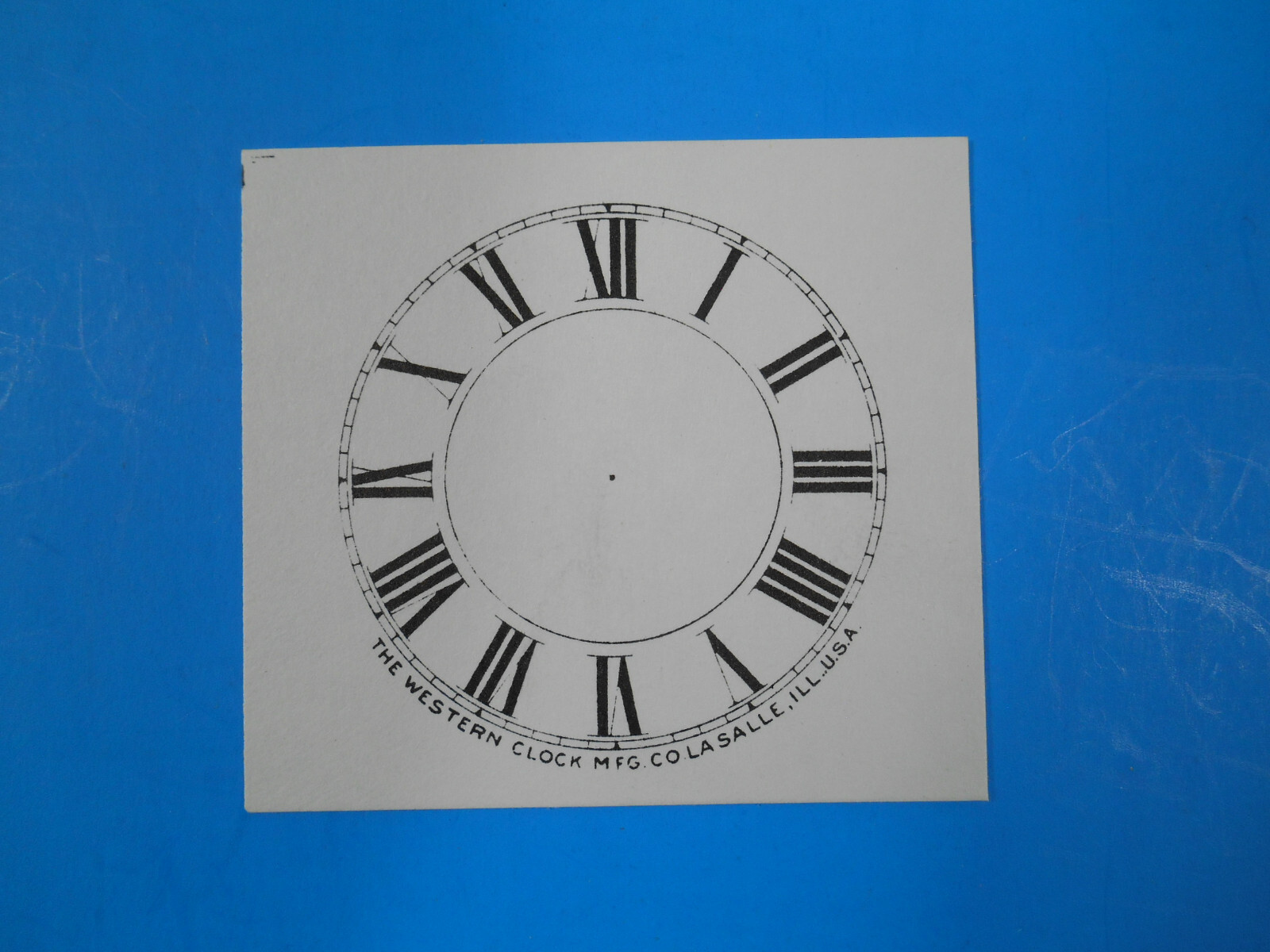 Replacement Clock Face Paper Card Stock Matte White Westclox 2-1/4″ Roman