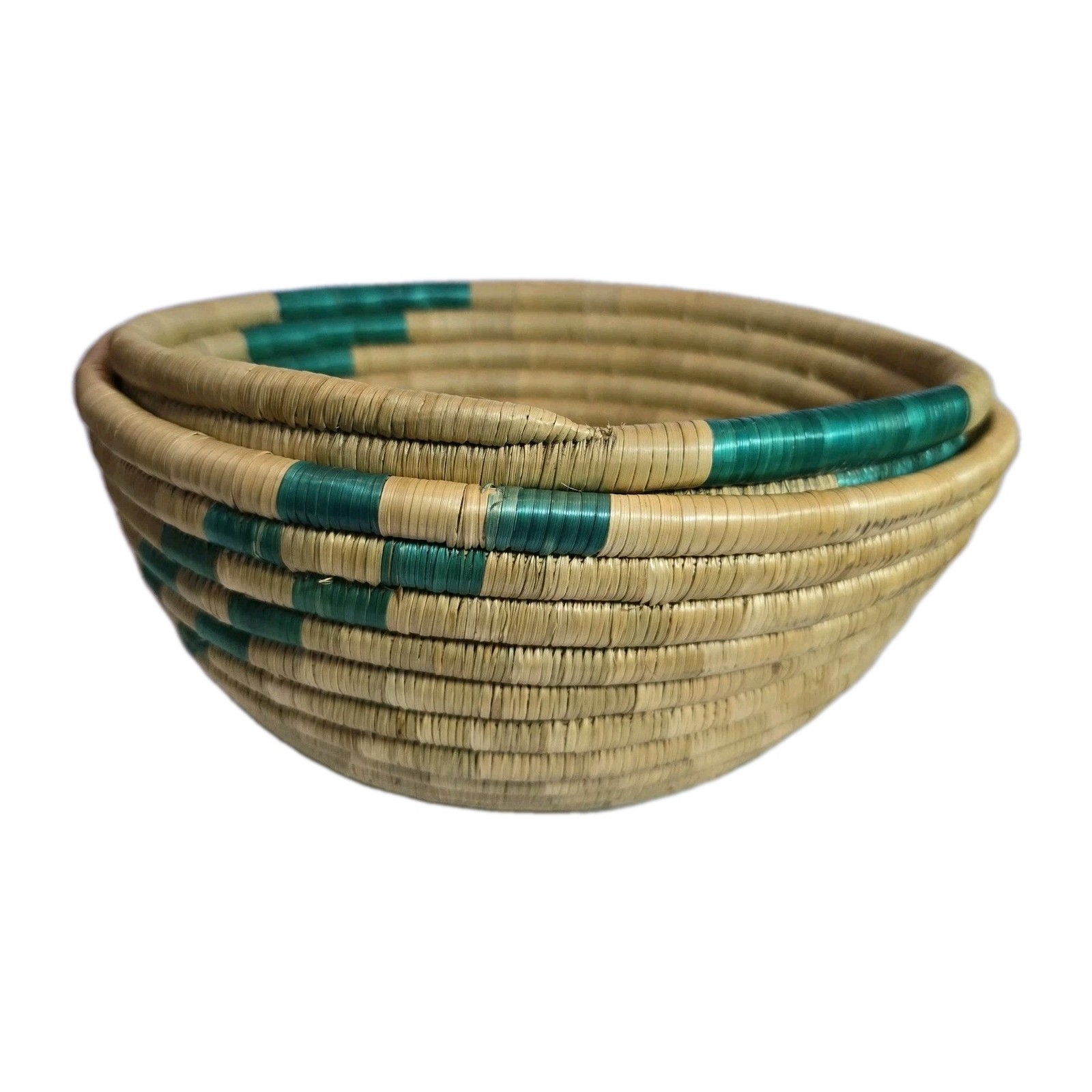 Vtg Native American Or African Hand Woven Basket Coil Bowls Weaving 2 Bowls