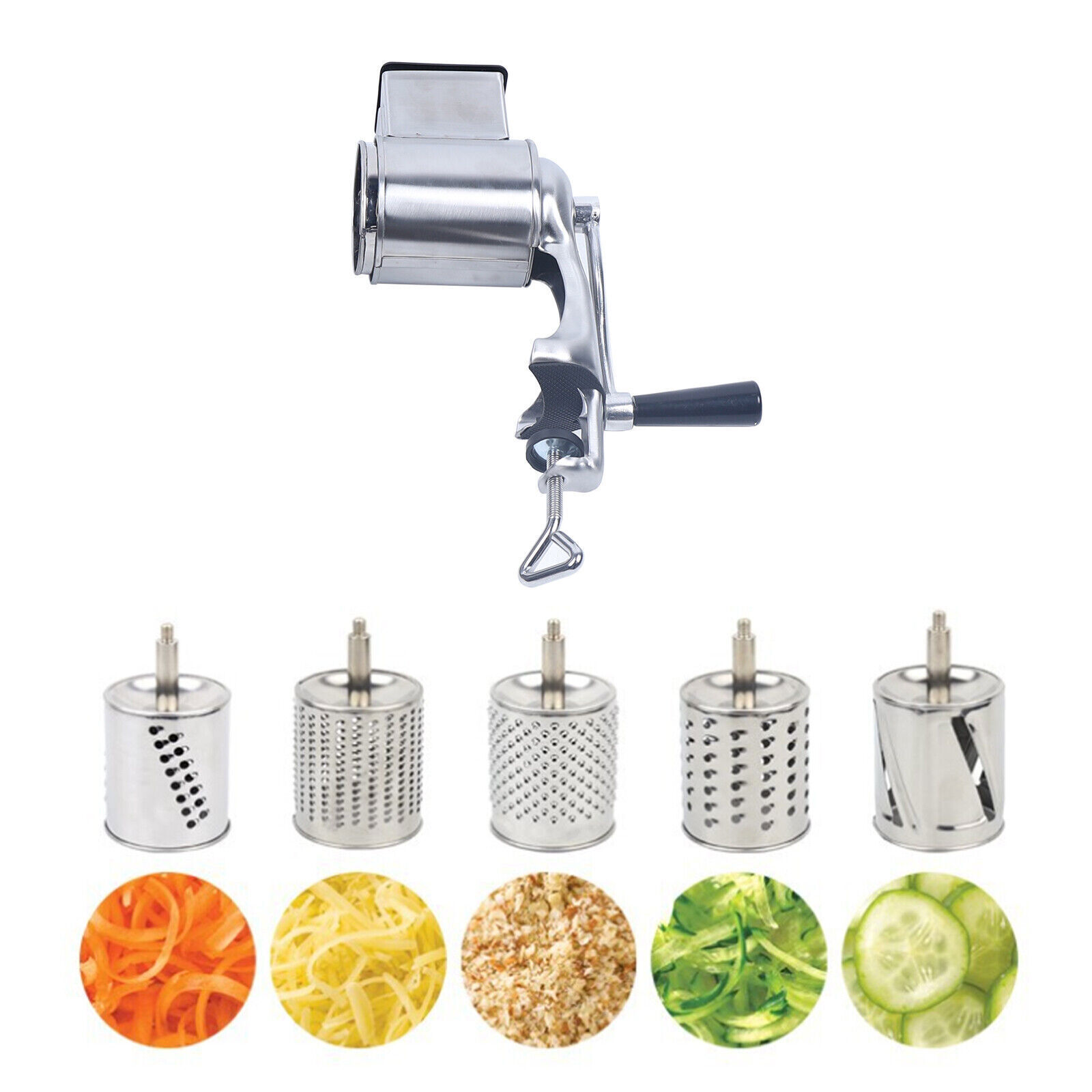 Multifunctional Manual Drum Cutter Slicer Hand Chopper Potato Shredder Steel
