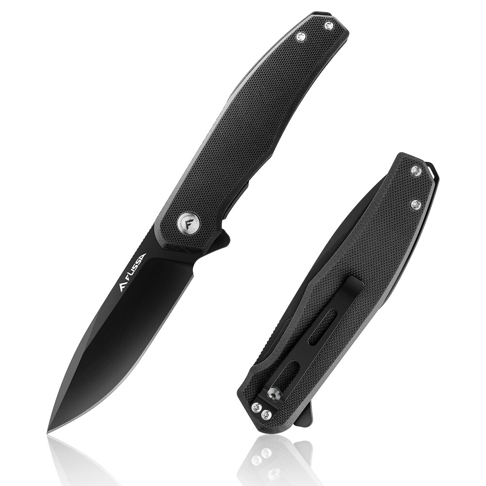 FLISSA 4.5inch Folding Pocket Knife Liner lock Pocket Clip D2 Steel Blade Knives