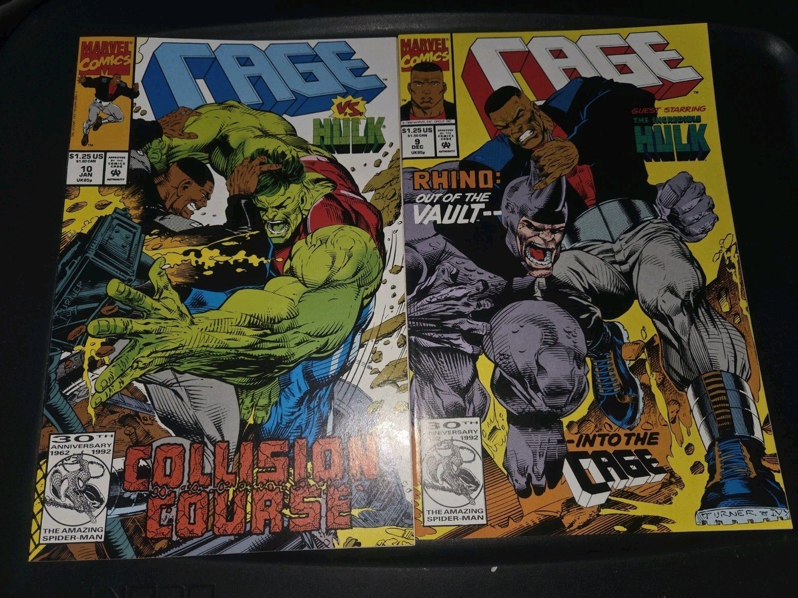 Cage #9,10 Marvel Comics 1992 VS HULK, RHINO , Lot Of 2,