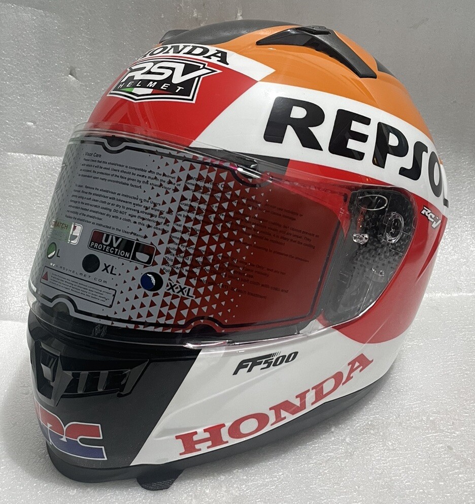 AIRBRUST ART “REPSOL ” MOTOR CYCLING BIKER RIDER HELMET- full face L/XL/XXL +pin