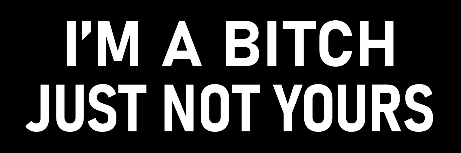 I’m a Bitch Just Not Yours Sticker Large 3×9″ Funny Yes Naughty Women Girls