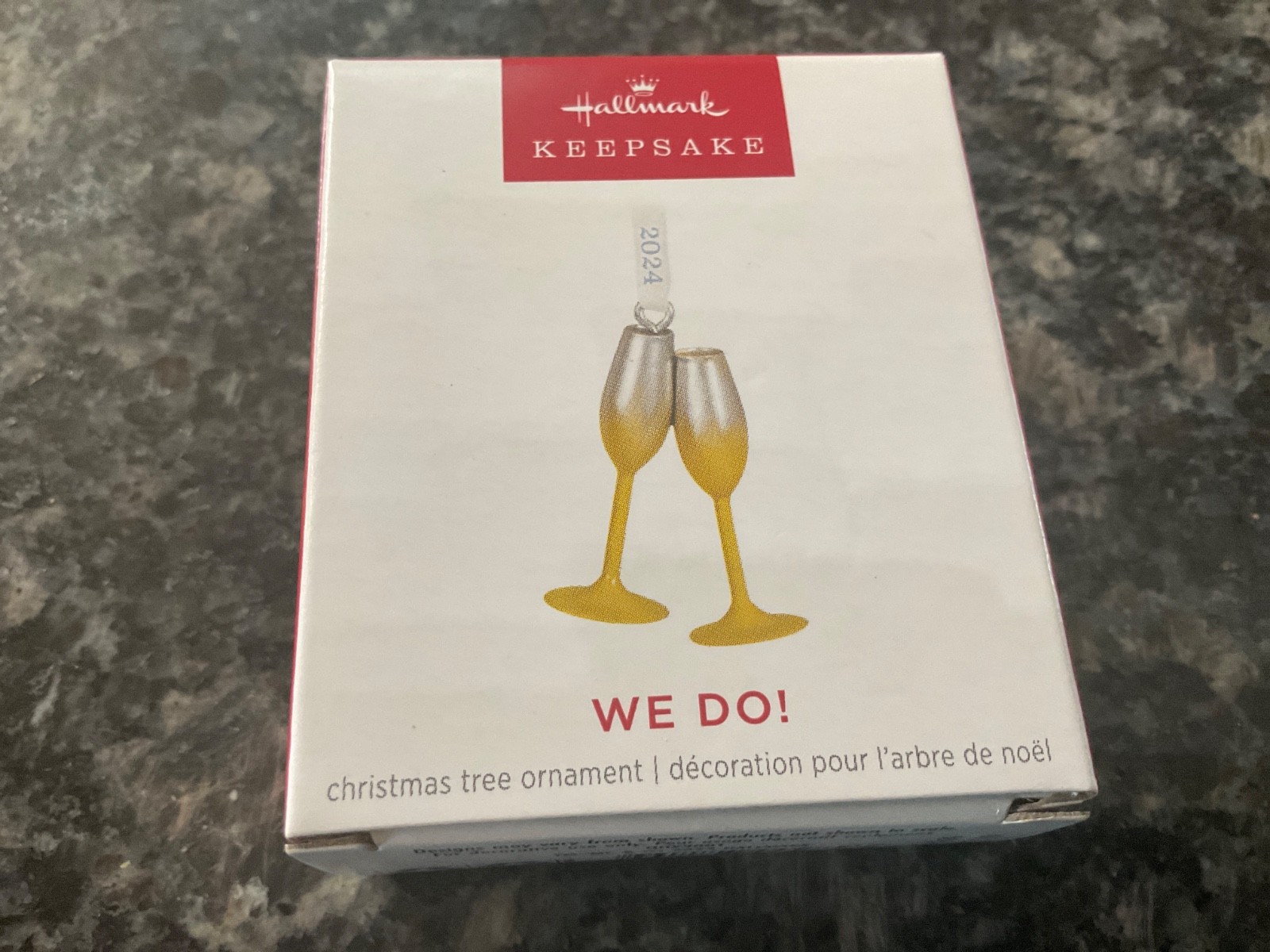 Hallmark Keepsake Christmas Ornament Mini We Do Champagne Glasses Married 2024