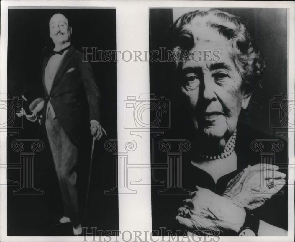 1975 Press Photo Fictional character Hercule Poirot & author Agatha Christie