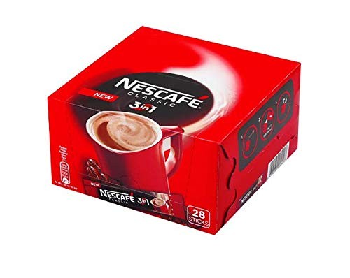 Nescafe classic medium roast, 3 in 1, (28 x 16.5g) 28 Count (Pack of 1), brown