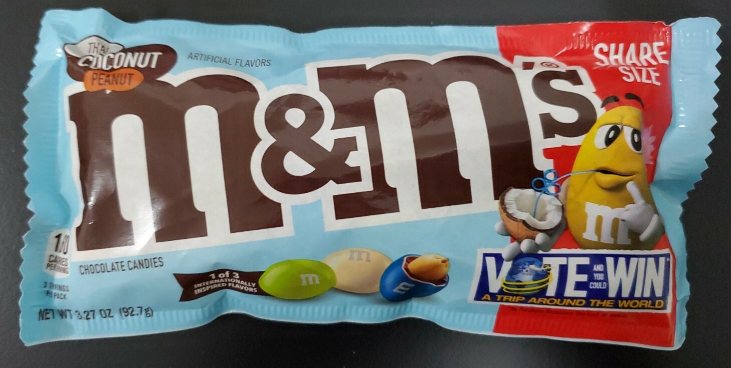 1 Bag M&M’s Thai Coconut Peanut Limited Edition Collectors Candy Discontinued