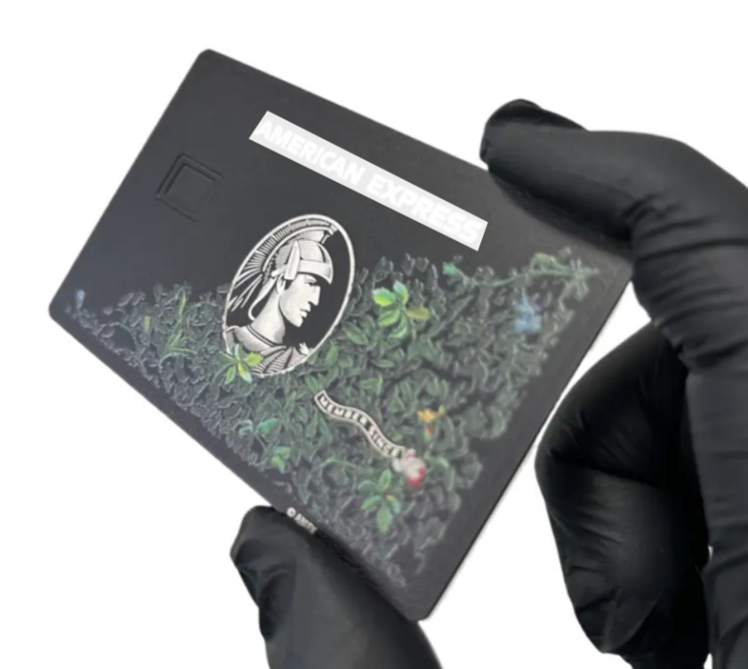 Customizable Metal AMEX Card W Chip Slot & Mag Strip – Black 2026 Novelty Design
