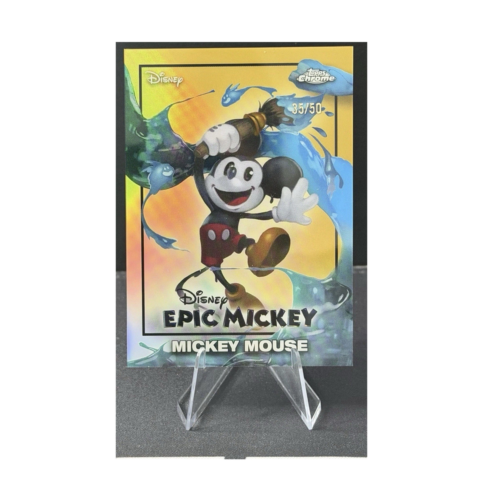 💎🔥2026 Topps Disney Neon Epic Mickey Mickey Mouse Gold Refractor /50 #EM-1 🔥