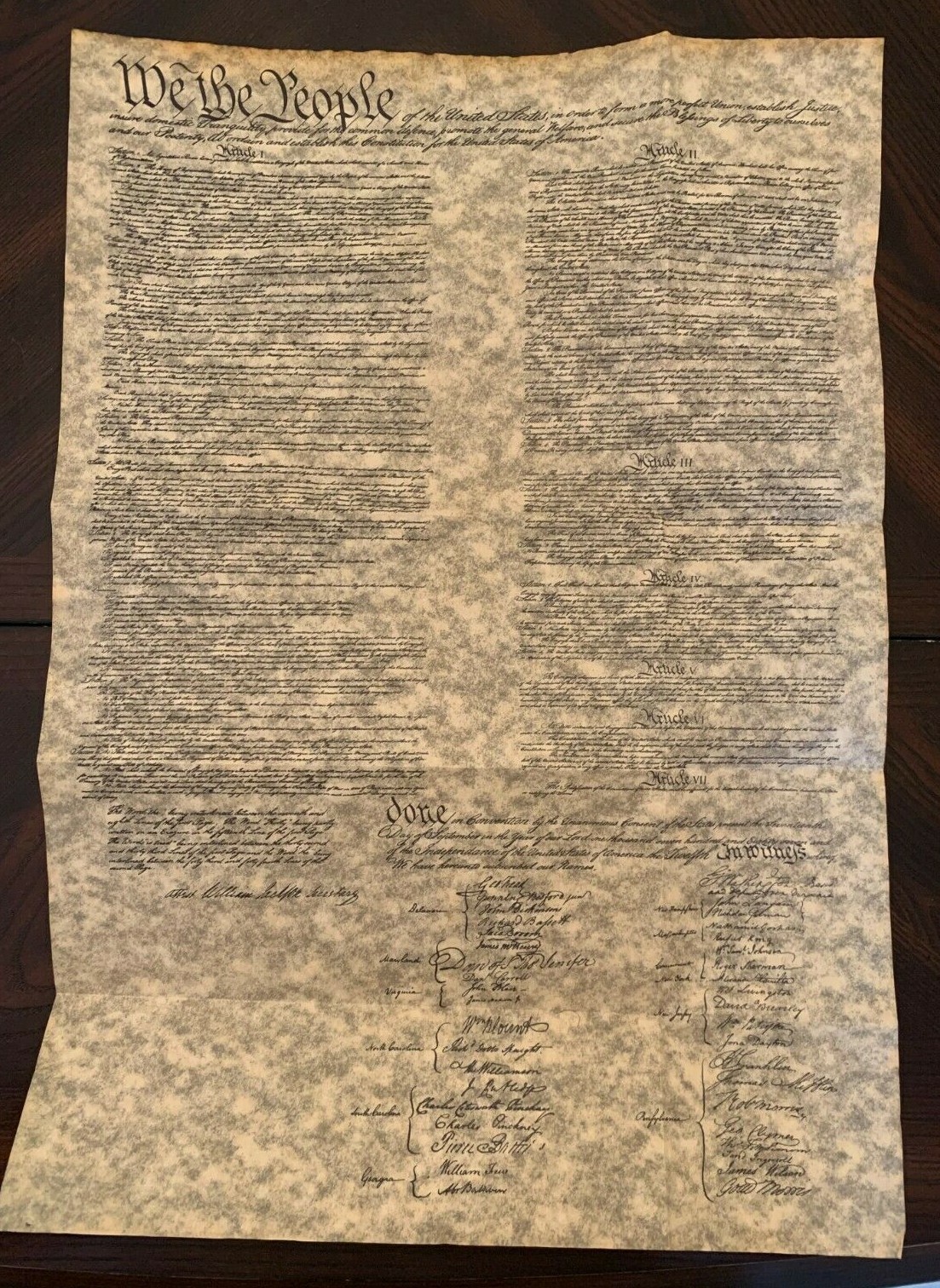 Constitution of The United States – parchment replica